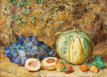 Trauben und Erdbeeren, 1877